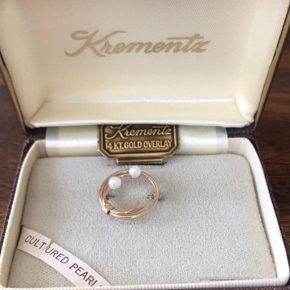 KREMENTZ 14KT.GOLD OVERLAY PIN VTG - Picture 3 of 12